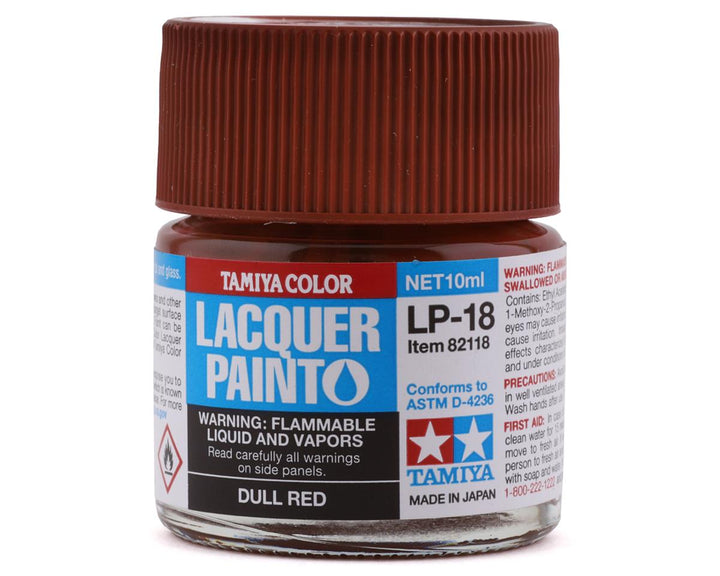 Tamiya LP-18 Dull Red lacquer paint 10 mL bottle 82118