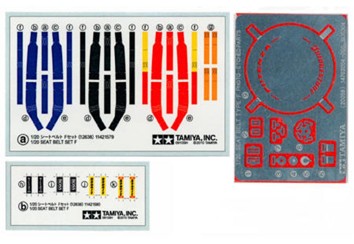 Tamiya 1/20 Seat Belt Set F – 12638 — exact product reference
