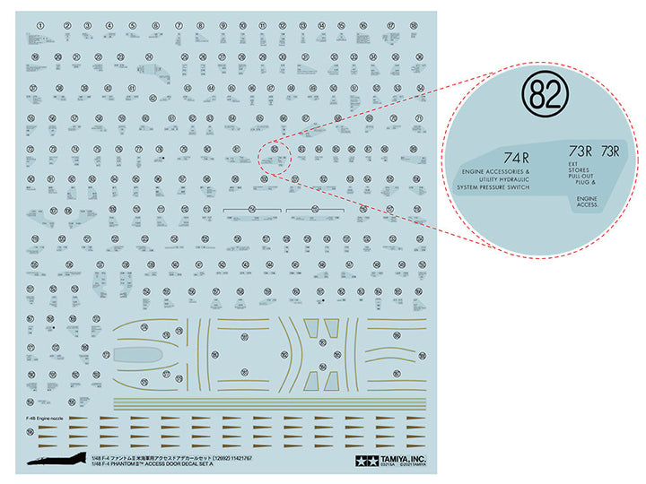 Tamiya 12692 F-4 Phantom II Access Door Decal Set A 1/48 — manufacturer product view 1
