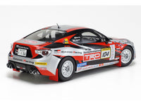 Tamiya 24337 GAZOO Racing TRD 86 1/24 model kit — assembled and painted example, rear three-quarter view