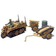Tamiya 32502 1/48 Kettenkraftrad with infantry cart and Goliath assembled model