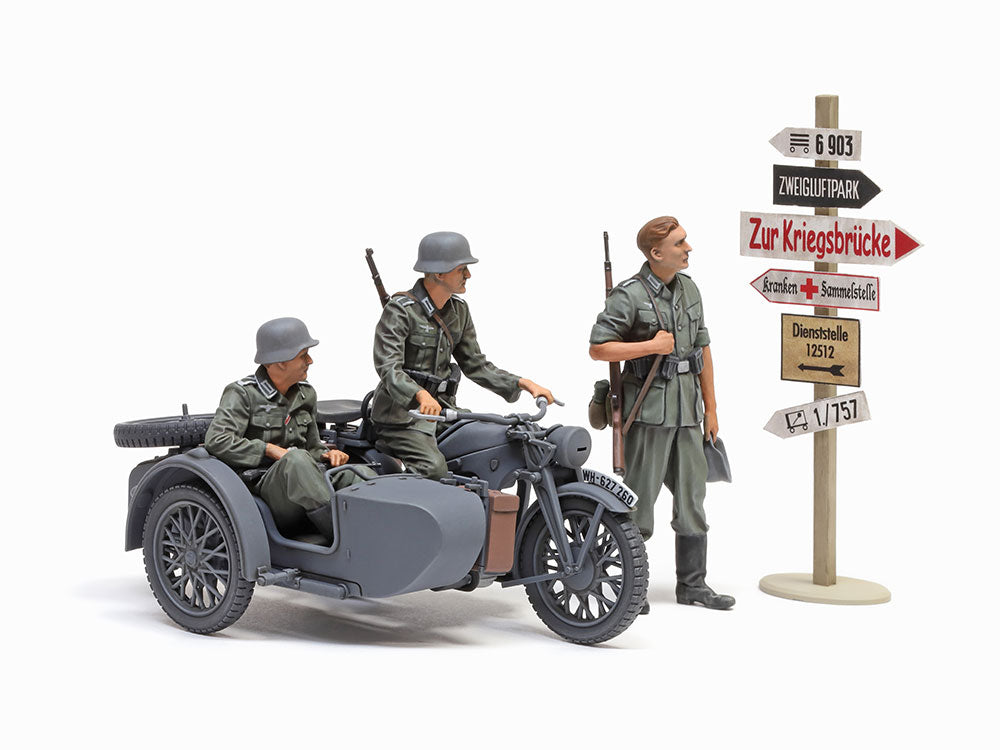 Tamiya 35384 German KS600 Motorcycle and Sidecar 1/35 Model Kit — assembled product example
