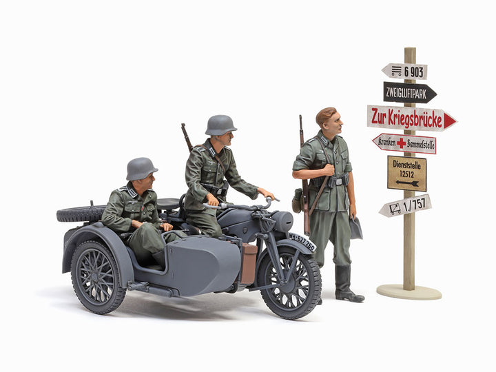Tamiya 35384 German KS600 Motorcycle and Sidecar 1/35 Model Kit — assembled product example
