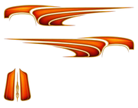 Actual Tangerine Scallops download artwork with mirrored side decals and orange and gold hood design