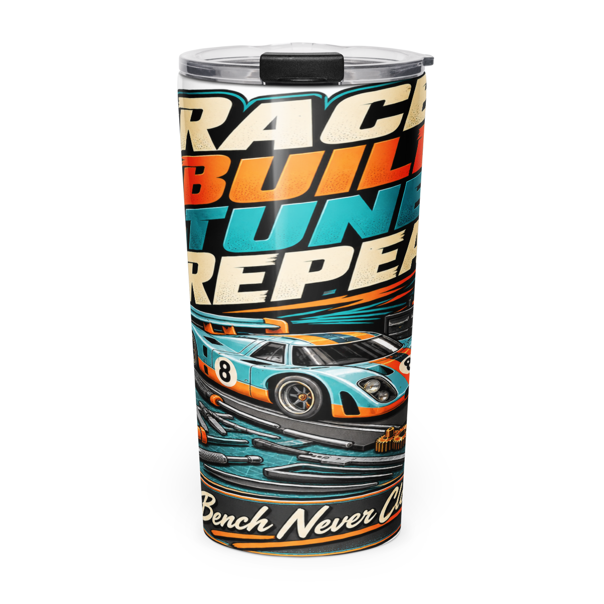 Race Build Tune Repeat 20 oz Tumbler product mockup