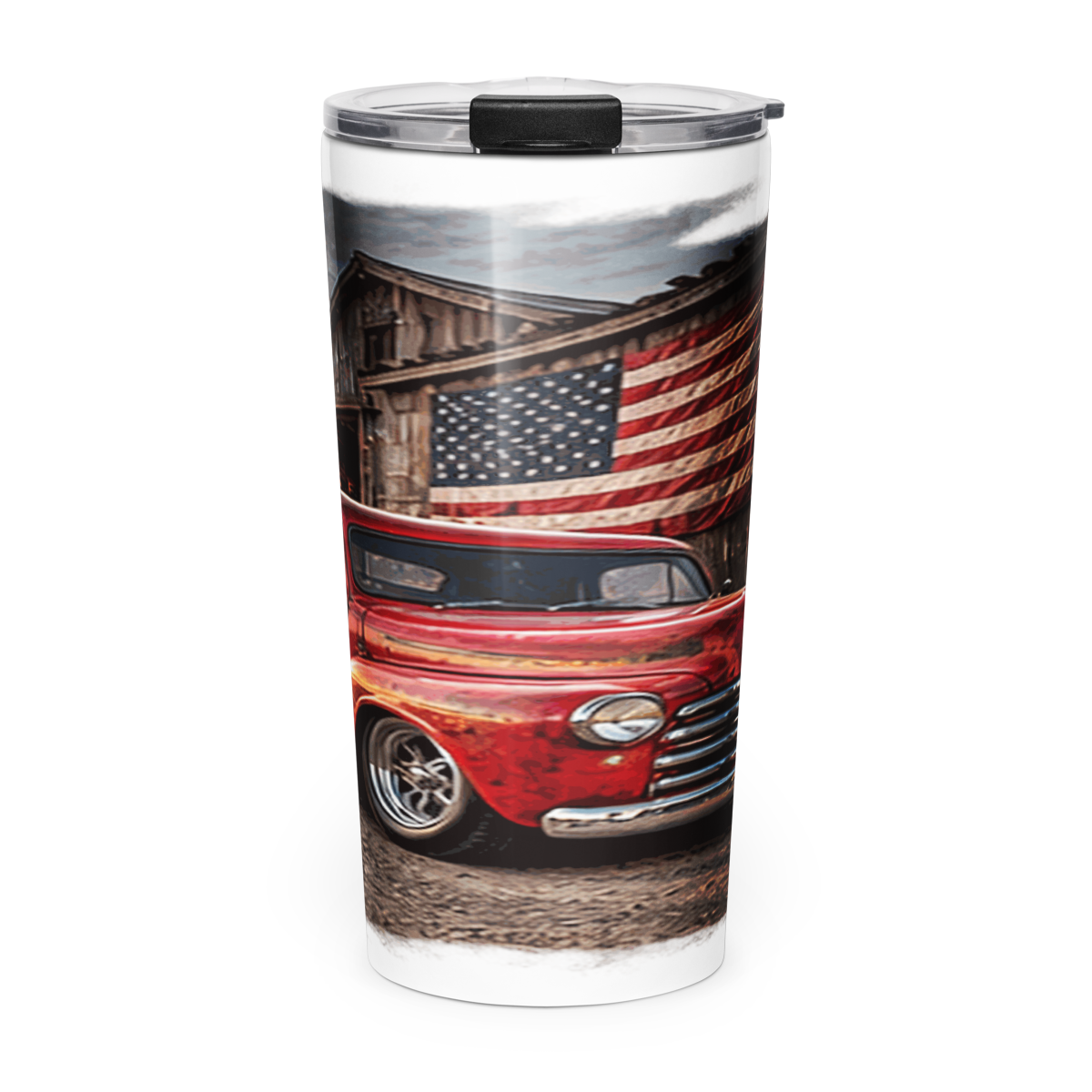 Barn Flag Red Hot Rod Pickup 20 oz Tumbler product mockup
