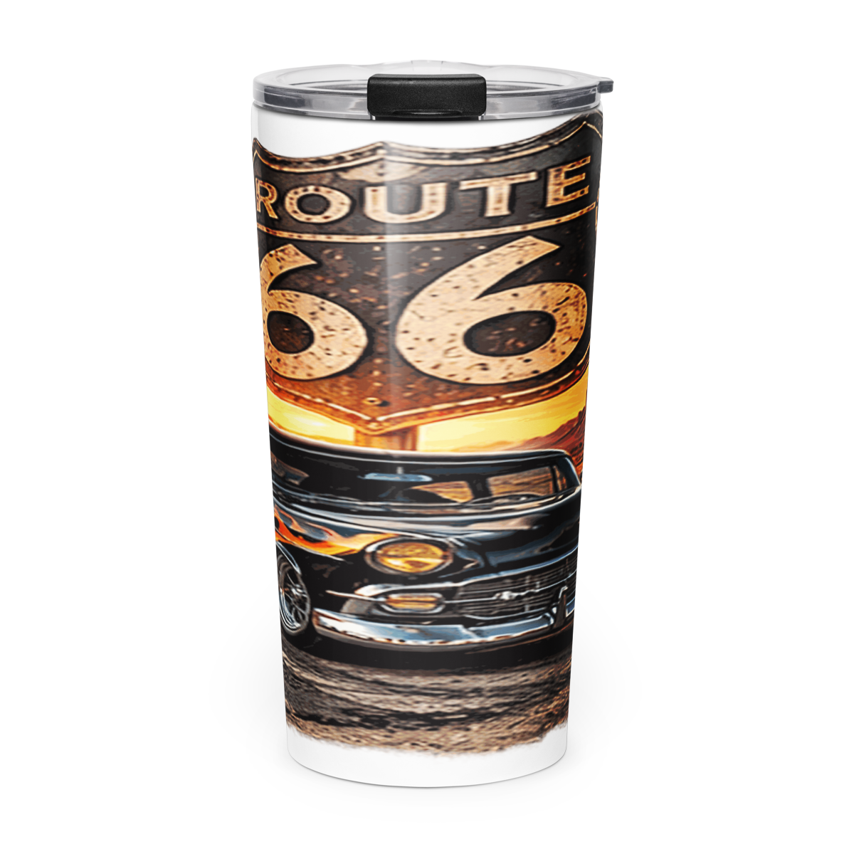 Route 66 Flame Cruiser 20 oz Tumbler product mockup