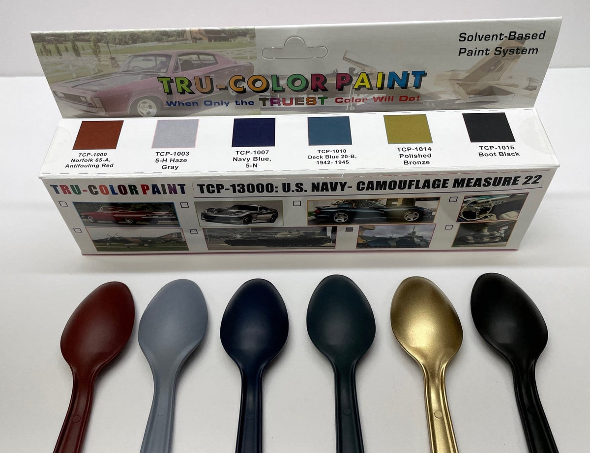 Tru-Color Paint 13000 Measure 22 US Navy Camo Paint Set (6-Pack of 1oz Bottles) — exact product view