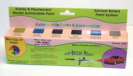 Tru-Color Paint TCP-10301 Kandy and Pearlescent model automobile paint set, six-color package