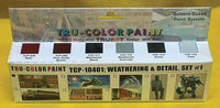 Tru-Color Paint TCP-10401 Weathering and Detail Set #1, front of six-color set package