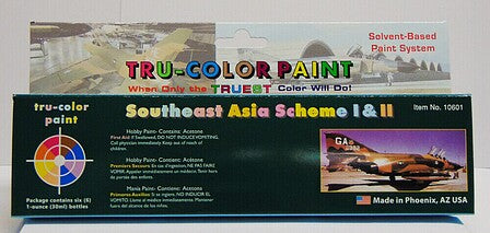 Tru-Color TCP-10601 Southeast Asia Schemes I and II six-bottle paint set retail package