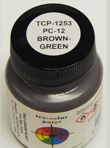 Tru-Color Paint PC-12 BROWN-GREEN 1 OZ – 1253– product image