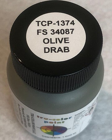 Tru-Color TCP-1374 FS 34087 Olive Drab Solvent Paint – 1 oz