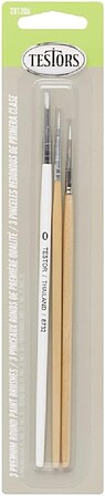 Testors 281206 three-pack of premium round paint brushes