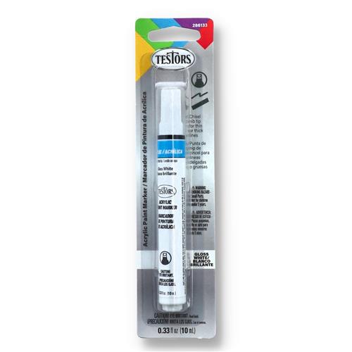 Testors 286133 Gloss White acrylic paint marker in retail package