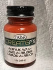 Testors CreateFX 79400 Teak acrylic wash 1 fl oz bottle
