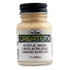 Testors CreateFX 79403 Basswood Acrylic Wash 1 fl oz