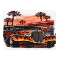 Neon Diner Flame Coupe Throw Blanket product mockup 2