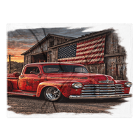 Barn Flag Red Hot Rod Pickup Throw Blanket product mockup 2