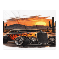 Desert Sunset Flame Coupe Throw Blanket product mockup 2