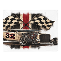 Number 32 Checkered Roadster Throw Blanket product mockup 2