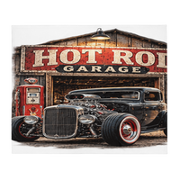 Hot Rod Garage Blown Coupe Throw Blanket product mockup 3
