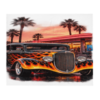 Neon Diner Flame Coupe Throw Blanket product mockup 3