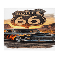 Route 66 Flame Cruiser Throw Blanket product mockup 3