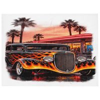 Neon Diner Flame Coupe Throw Blanket product mockup