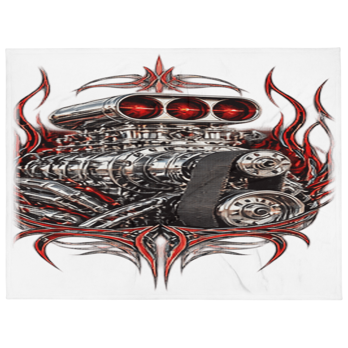 Supercharged V8 Pinstripe Throw Blanket product mockup