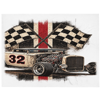 Number 32 Checkered Roadster Throw Blanket product mockup