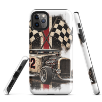 Number 32 Checkered Roadster Tough iPhone Case product mockup