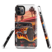Neon Diner Flame Coupe Tough iPhone Case product mockup