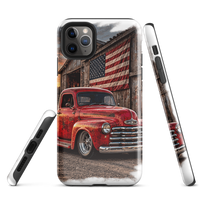 Barn Flag Red Hot Rod Pickup Tough iPhone Case product mockup
