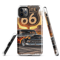 Route 66 Flame Cruiser Tough iPhone Case product mockup