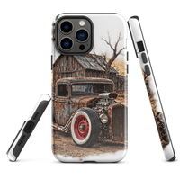 Rust and Thunder Rat Rod Pickup Tough iPhone Case product mockup 3