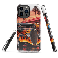 Neon Diner Flame Coupe Tough iPhone Case product mockup 3