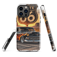 Route 66 Flame Cruiser Tough iPhone Case product mockup 3