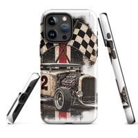 Number 32 Checkered Roadster Tough iPhone Case product mockup 5