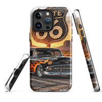 Route 66 Flame Cruiser Tough iPhone Case product mockup 5