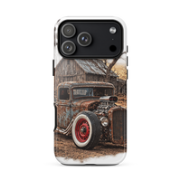 Rust and Thunder Rat Rod Pickup Tough iPhone Case product mockup 7