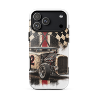 Number 32 Checkered Roadster Tough iPhone Case product mockup 7
