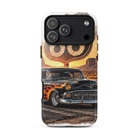 Route 66 Flame Cruiser Tough iPhone Case product mockup 7