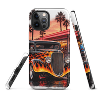 Neon Diner Flame Coupe Tough iPhone Case product mockup 2