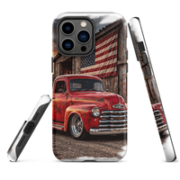 Barn Flag Red Hot Rod Pickup Tough iPhone Case product mockup 4