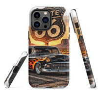 Route 66 Flame Cruiser Tough iPhone Case product mockup 4