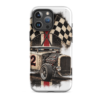 Number 32 Checkered Roadster Tough iPhone Case product mockup 6