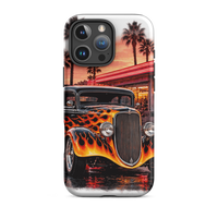Neon Diner Flame Coupe Tough iPhone Case product mockup 6