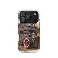 Rust and Thunder Rat Rod Pickup Tough iPhone Case product mockup 8