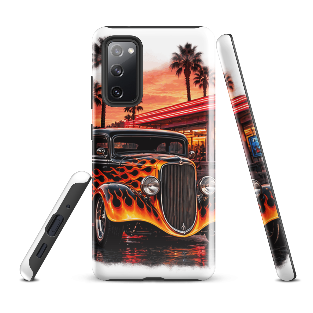 Neon Diner Flame Coupe Tough Samsung Case product mockup 2